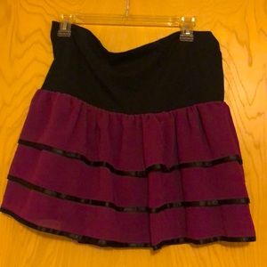 Short purple and black skirt